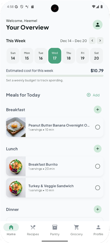 MealMapr App Interface